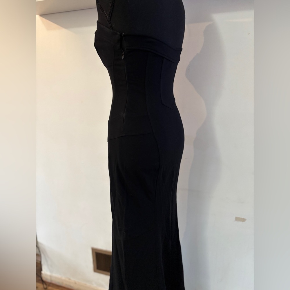 NWOT Diane Von Furstenberg DVF OLSEN GOWN Maxi Dress Corset detail Black SZ 2 - Picture 6 of 9